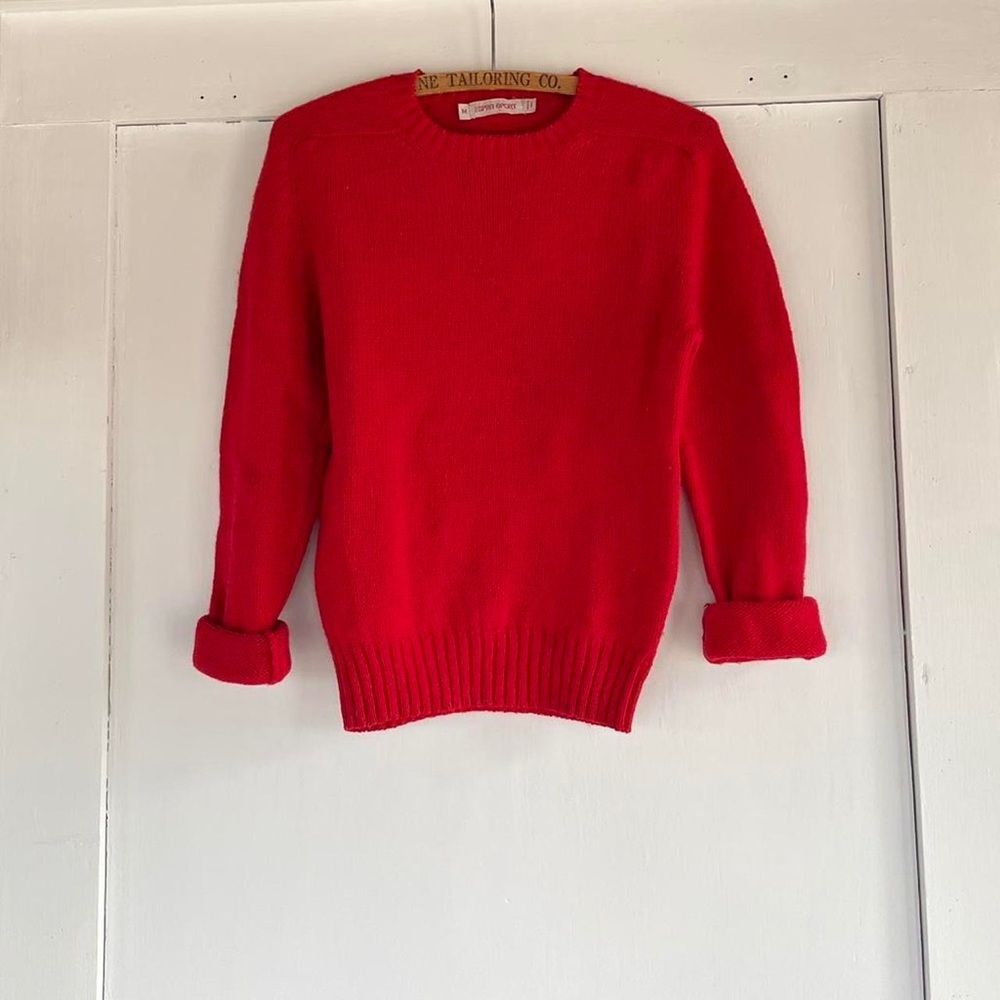 80s Vintage Esprit Red Wool Pullover Crewneck Sweater Medium Women’s
